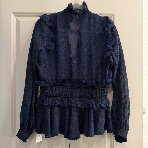 Jonathan Simkhai Black Ruffled Peplum Blouse - Picture 4 of 8